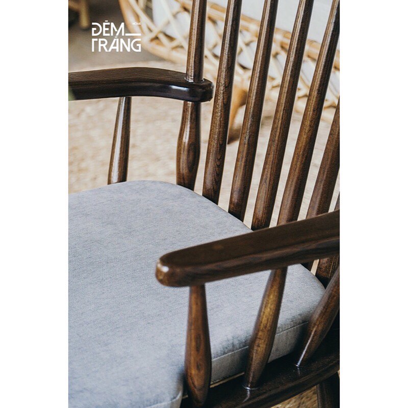 耐久性に優れたアッシュウッドを使用したロッキングチェアロッキングチェア 木製 籐 アッシュウッド デザイナーズチェアー ラウンジチェア ラタン家具 椅子 輸入家具 クッション付 座り心地良い 揺れる おしゃれ#6